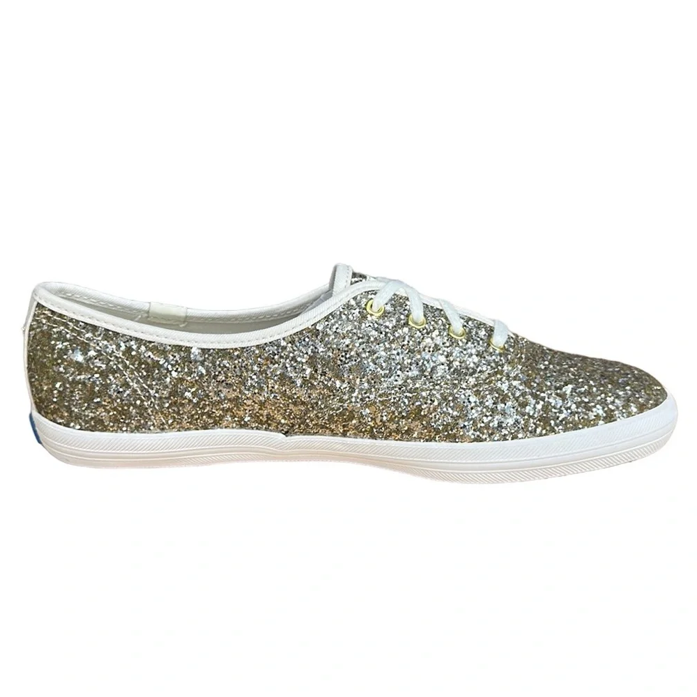 Keds for Kate Spade CH KS Platinum Gold Glitter #WF57125 Shoes Sneakers Size 9.5